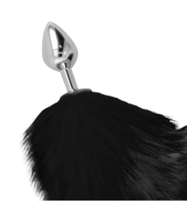 DARKNESS - PLUG ANAL SILVER 8 CM CON COLA NEGRO