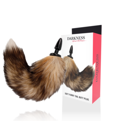 DARKNESS - COLA NATURAL CON PLUG ANAL SILICONA 10 CM