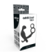 ADDICTED TOYS - PLUG ANAL CON ANILLA DOBLE PENE Y TESTÍCULOS NEGRO
