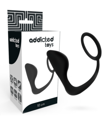 ADDICTED TOYS - PLUG ANAL CON ANILLO PENE NEGRO