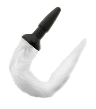 DARKNESS - PLUG ANAL SILICONA CON COLA BLANCA