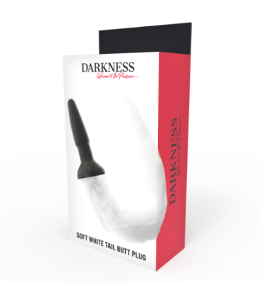 DARKNESS - PLUG ANAL SILICONA CON COLA BLANCA