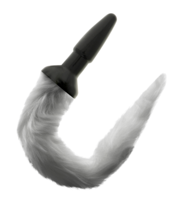 DARKNESS - PLUG ANAL SILICONA CON COLA GRIS