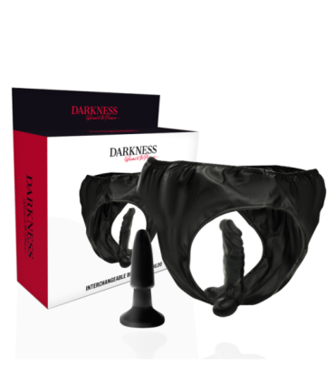 DARKNESS - PANTIES CON PLUG Y DILDO INTERCAMBIABLE