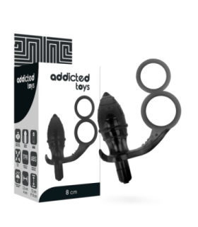 ADDICTED TOYS - PLUG ANAL CON ANILLA DOBLE NEGRO