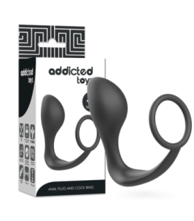 ADDICTED TOYS - PLUG ANAL CON ANILLO SILICONA NEGRO