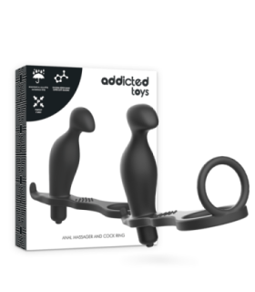 ADDICTED TOYS - PLUG ANAL CON ANILLO SILICONA NEGRO 12 CM