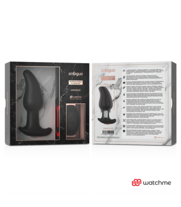 ANBIGUO - WATCHME CONTROL REMOTO PLUG ANAL VIBRADOR CON ROTACIÓN DE PERLAS AMADEUS