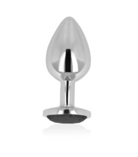 OHMAMA - PLUG ANAL CON CRISTAL NEGRO 8 CM