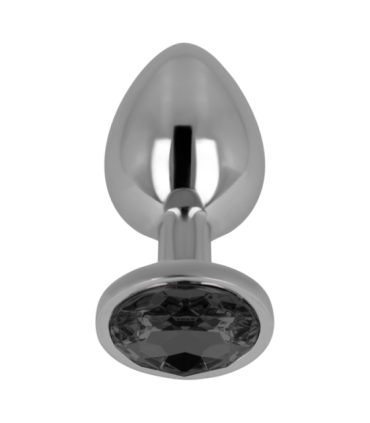 OHMAMA - PLUG ANAL CON CRISTAL NEGRO 8 CM