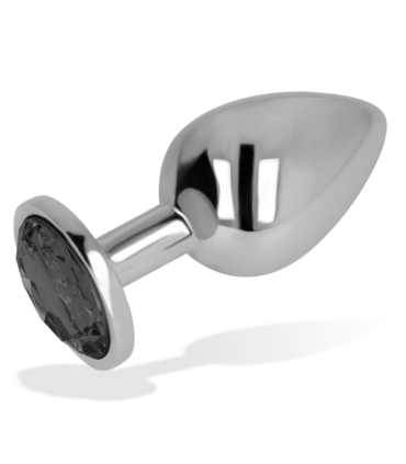 OHMAMA - PLUG ANAL CON CRISTAL NEGRO 8 CM