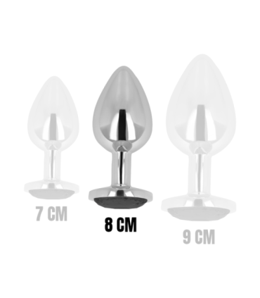 OHMAMA - PLUG ANAL CON CRISTAL NEGRO 8 CM