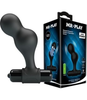 MR PLAY - PLUG ANAL VIBRADOR DE SILICONA NEGRO