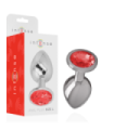 INTENSE - PLUG ANAL METAL ALUMINIO CON CRISTAL ROJO TALLA L