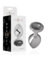 INTENSE - PLUG ANAL METAL ALUMINIO CON CRISTAL NEGRO TALLA S