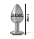 INTENSE - PLUG ANAL METAL ALUMINIO CON CRISTAL NEGRO TALLA S