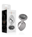 INTENSE - PLUG ANAL METAL ALUMINIO CON CRISTAL NEGRO TALLA M