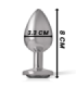 INTENSE - PLUG ANAL METAL ALUMINIO CON CRISTAL NEGRO TALLA M