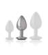 INTENSE - PLUG ANAL METAL ALUMINIO CON CRISTAL NEGRO TALLA M