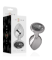 INTENSE - PLUG ANAL METAL ALUMINIO CON CRISTAL NEGRO TALLA L