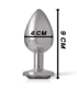 INTENSE - PLUG ANAL METAL ALUMINIO CON CRISTAL NEGRO TALLA L