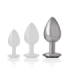INTENSE - PLUG ANAL METAL ALUMINIO CON CRISTAL NEGRO TALLA L