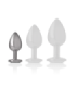 INTENSE - PLUG ANAL METAL ALUMINIO CON CRISTAL PLATA TALLA S