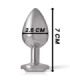 INTENSE - PLUG ANAL METAL ALUMINIO CON CRISTAL PLATA TALLA S