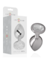 INTENSE - PLUG ANAL METAL ALUMINIO CON CRISTAL PLATA TALLA L