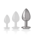 INTENSE - PLUG ANAL METAL ALUMINIO CON CRISTAL PLATA TALLA L