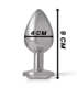 INTENSE - PLUG ANAL METAL ALUMINIO CON CRISTAL PLATA TALLA L