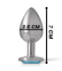 INTENSE - PLUG ANAL METAL ALUMINIO CON CRISTAL AZUL TALLA S