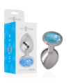 INTENSE - PLUG ANAL METAL ALUMINIO CON CRISTAL AZUL TALLA M