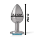 INTENSE - PLUG ANAL METAL ALUMINIO CON CRISTAL AZUL TALLA M