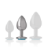 INTENSE - PLUG ANAL METAL ALUMINIO CON CRISTAL AZUL TALLA M