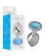INTENSE - PLUG ANAL METAL ALUMINIO CON CRISTAL AZUL TALLA L