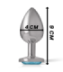 INTENSE - PLUG ANAL METAL ALUMINIO CON CRISTAL AZUL TALLA L