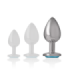 INTENSE - PLUG ANAL METAL ALUMINIO CON CRISTAL AZUL TALLA L