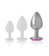 INTENSE - PLUG ANAL METAL ALUMINIO CON CRISTAL ROSA TALLA L