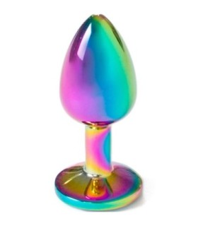 SECRETPLAY - METAL BUTT PLUG MULTICOLOR TALLA S 7 CM