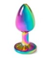 SECRETPLAY - METAL BUTT PLUG MULTICOLOR TALLA S 7 CM