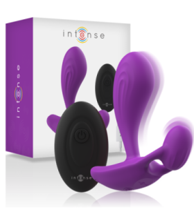 INTENSE - SHELLY DUO ANAL-PERINEO , VAGINAL-CLITORIS REMOTO MORADO