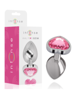 INTENSE - PLUG ANAL METAL ALUMINIO CORAZÓN ROSA TALLA M