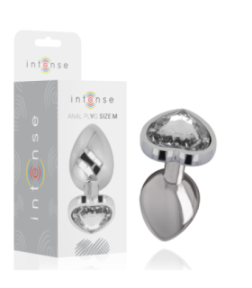 INTENSE - PLUG ANAL METAL ALUMINIO CORAZÓN BLANCO TALLA M