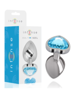 INTENSE - PLUG ANAL METAL ALUMINIO CORAZÓN AZUL TALLA L