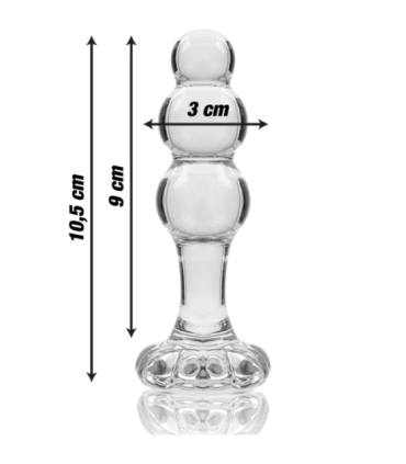 NEBULA SERIES BY IBIZA - MODELO 1 PLUG CRISTAL TRANSPARENTE 10.5 CM -O- 3 CM