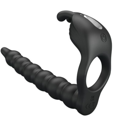 PRETTY LOVE - BLACKNEY ANILLO PENE CON PLUG VIBRADOR NEGRO