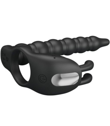 PRETTY LOVE - BLACKNEY ANILLO PENE CON PLUG VIBRADOR NEGRO