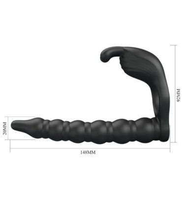 PRETTY LOVE - BLACKNEY ANILLO PENE CON PLUG VIBRADOR NEGRO