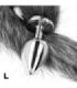 KINK - PLUG ANAL TALLA L 10 X 4 CM CON COLA SINTÉTICA 40 CM PLATEADO